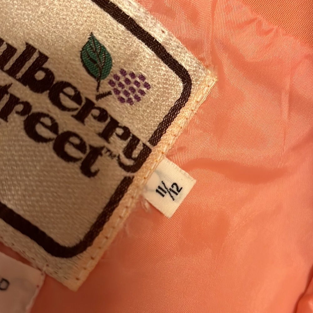 Vintage Mulberry Street pink coral colored trench coat Junior size 11/12 - Picture 9 of 10